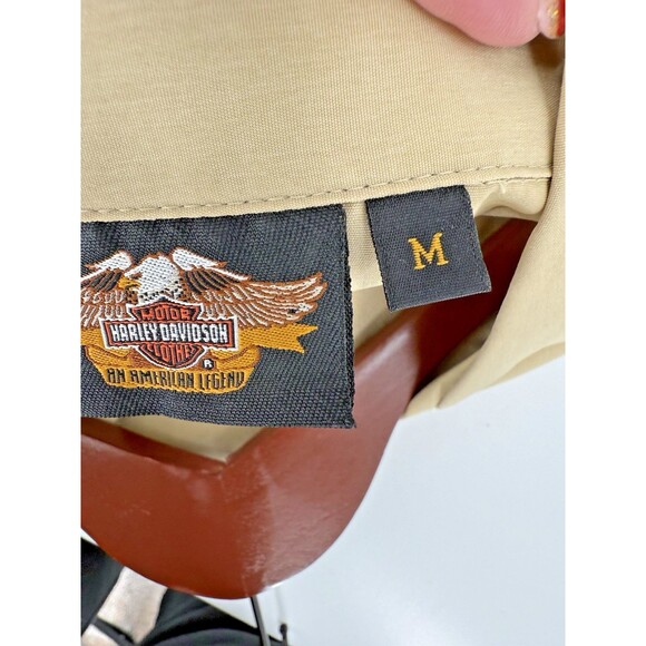 VINTAGE 2003 Harley Davidson Retro Race Team Graphic Print Button Down MEDIUM - Picture 10 of 14